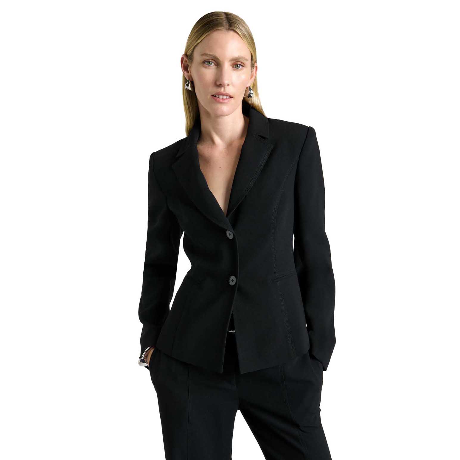 Cue Recycled Crepe Cropped Jacket